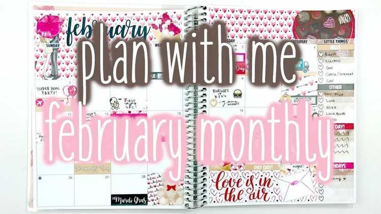 Plan With Me ♡ February Monthly (ScribblePrintsCo)