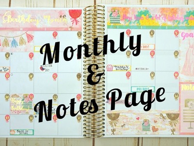 Plan With Me! \ Monthly & Notes Page \ Erin Condren