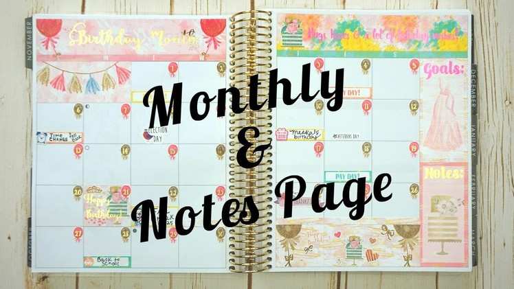 Plan With Me! \ Monthly & Notes Page \ Erin Condren