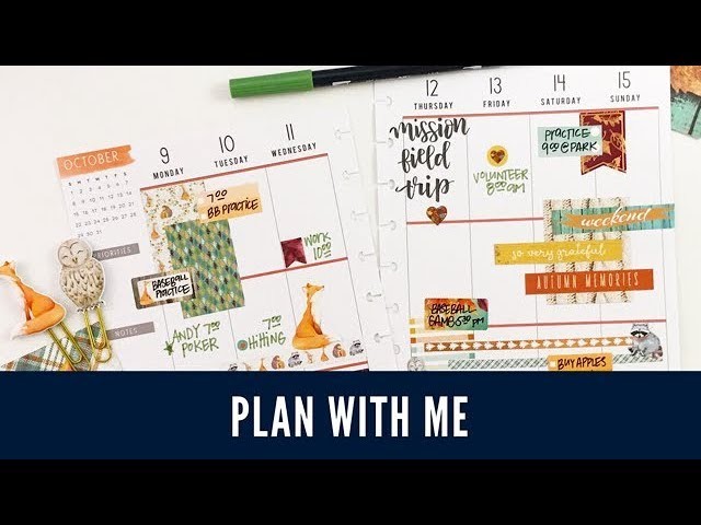 Plan With Me: October 9-15, 2017 [tombow + stickers in Create 365 The Happy Planner® tutorial]