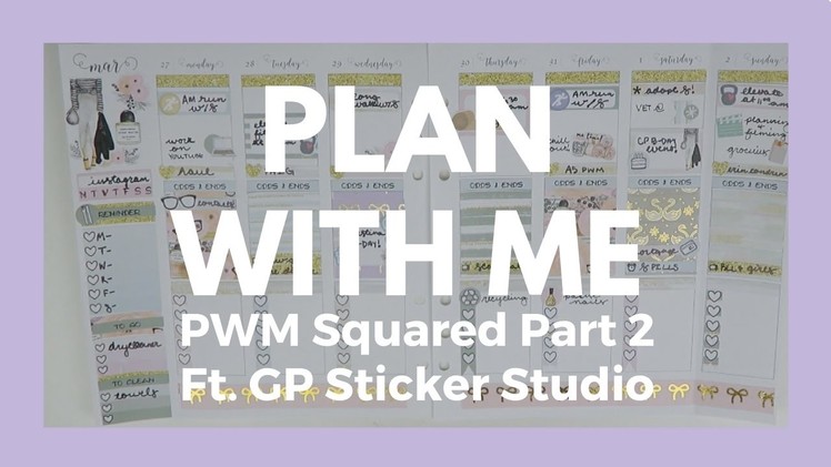PLAN WITH ME SQUARED Part 2. Leftovers from GP Sticker Studio Kit!
