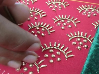Ramleela design using golden beads