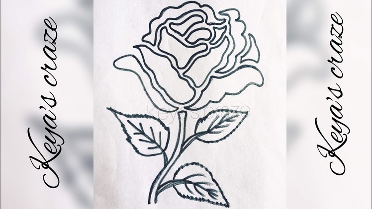 Rose drawing for handembroidery.stencil. fabric paint | rose drawing for dress | Keya's craze |150