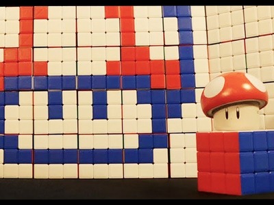 Rubik's Cube Stop Motion - Mario Mushroom - Nintendo Pixel Art