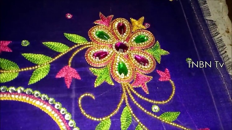 Simple maggam work blouse designs | hand embroidery tutorial for beginners,basic embroidery stitches