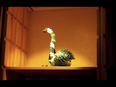 Sped-up: little green swan 3D ORIGAMI