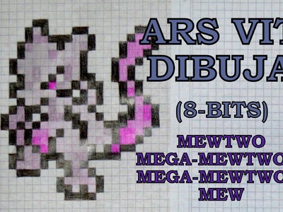 Speed drawing: Mewtwo + Megas & Mew (8-bits)