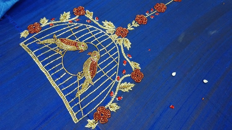 This parrot cage embroidery design is quite popular