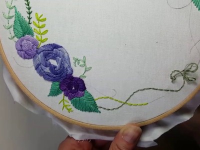 Vine stitching - back stitch and satin stitch