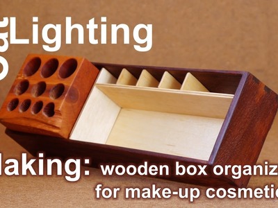 Box organizer for makeup cosmetics - making from scrap wood, plywood and firewood