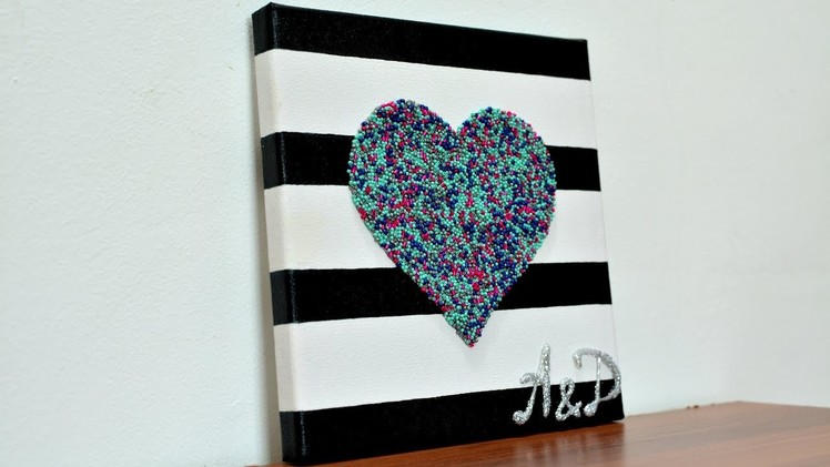 Canvas 3D Heart wedding gifts diy wall art craft how to make it handmade room decor ideas tutorial
