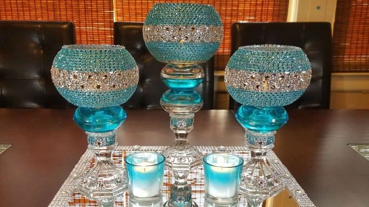 Centerpiece ideas: DIY glamorous candleholder centerpiece