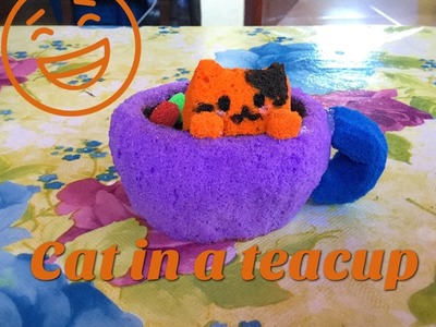 DIY Cat in a teacup | Homemade Squishy Tutorial