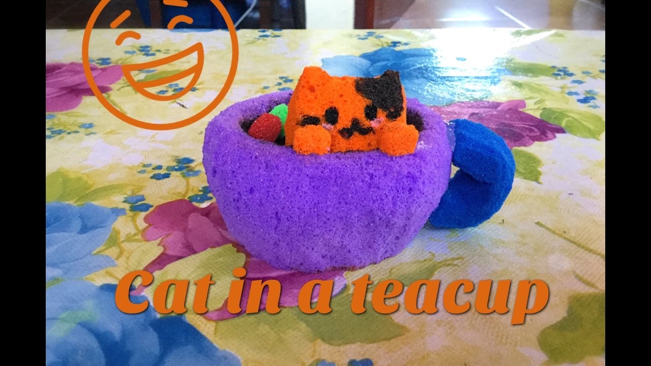 DIY Cat in a teacup, Homemade Squishy Tutorial, My Crafts 