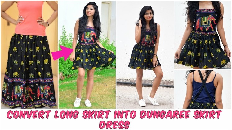 DIY: Convert Long Skirt Into Dungaree Skirt Dress
