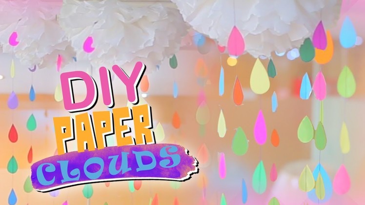 DIY Crepe Paper clouds for PARTY Decoration. innovative craft show using easy & cheap material