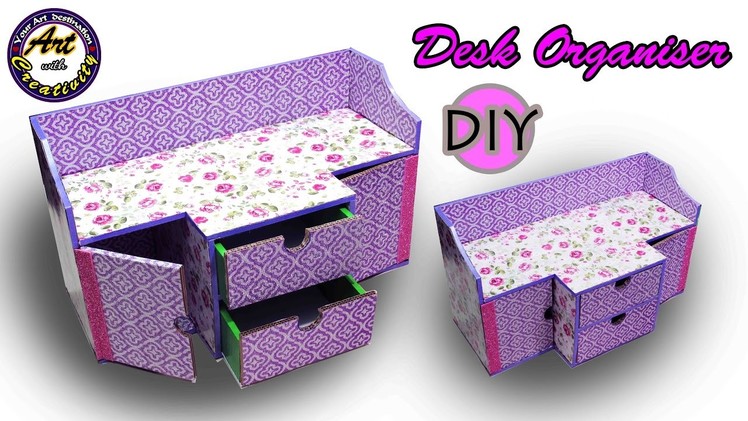 DIY Desk Organizer | Drawer Organizer from Card Board | Best out of Waste | Art with Creativity  202