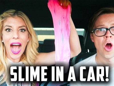 DIY FLUFFY SLIME IN THE CAR CHALLENGE WITHOUT BORAX! (DAY 146)
