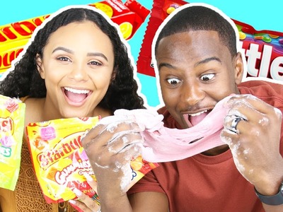 DIY GIANT CANDY SLIME CHALLENGE!!! (SLIME YOU CAN EAT)