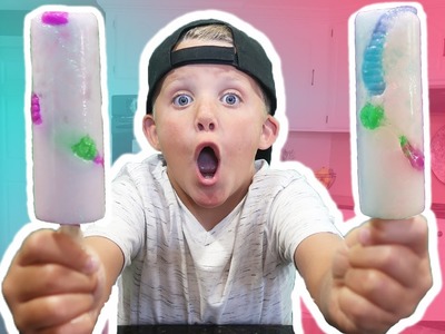 DIY GUMMI CANDY Ice Cream POPSICLES with Gummy Worm Surprise Taste Test