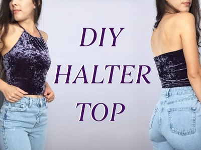 DIY Halter Crop Top - Upcycled From Thrifted T-Shirt