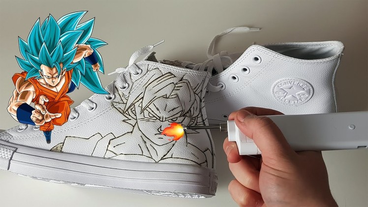 DIY How To Burn Goku into Leather Shoes with 3dsimo mini