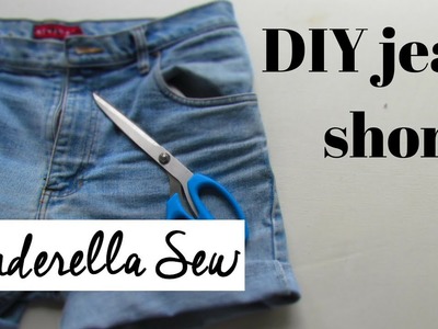 DIY jean shorts - Cut jeans into jorts - Cuffed denim short tutorial with Cinderella Sew