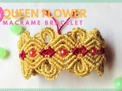 DIY macrame bracelet tutorial Queen Flower - Easy Step by step handmade macrame guide
