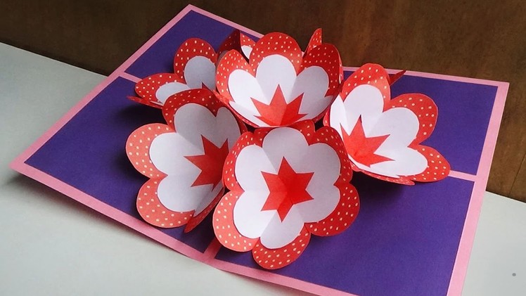 DIY Pop Up Card | How To Make A 3d Flower Pop UP Card |