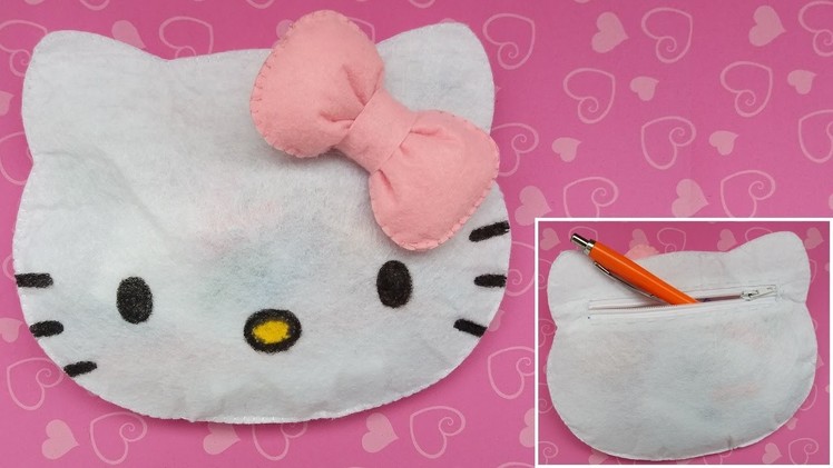 DIY Portfard Hello Kitty din Fetru