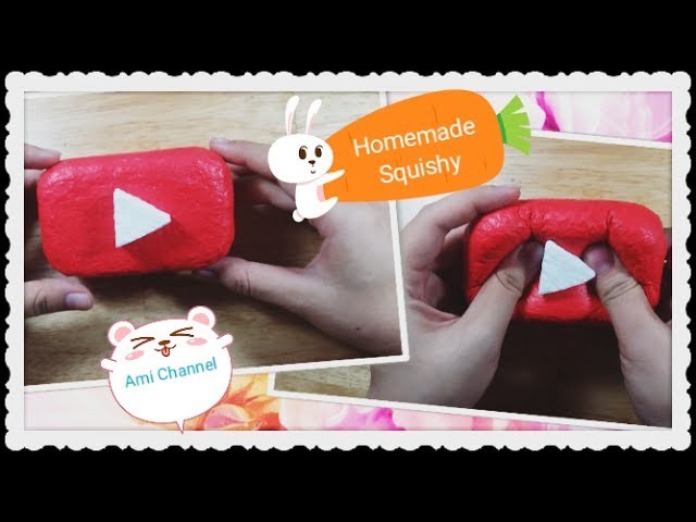 DIY Squishy Play Button. Làm squishy logo Youtube. Homemade Squishy tutorial