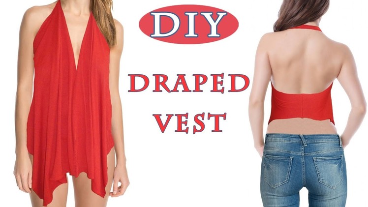 DIY T-shirt Draped Vest | NO SEW | EASY 5 min. SUMMER DIY PROJECT