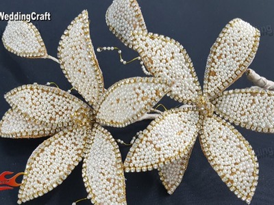 DIY Wedding Diamond Pearl Flower bouquet Tutorial | JK Wedding Craft 133