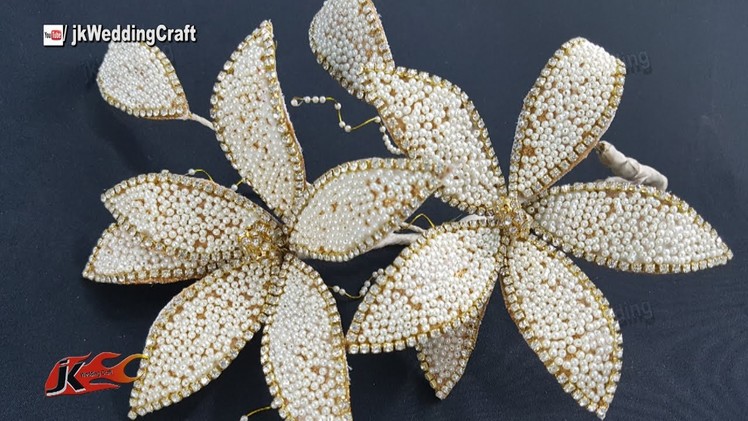 DIY Wedding Diamond Pearl Flower bouquet Tutorial | JK Wedding Craft 133