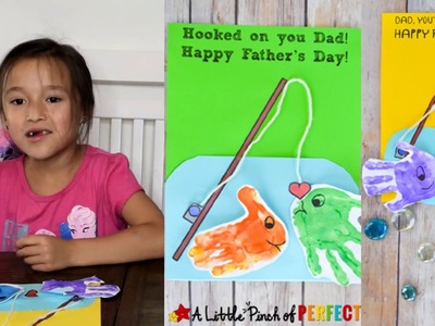 Father's Day Fishing Handprint Card: Kids Craft Tutorial and Free Template