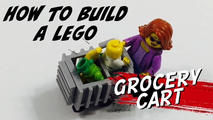 How to Build a LEGO Grocery Cart - DIY Tutorial to Create a Shopping Cart for your Supermarket!