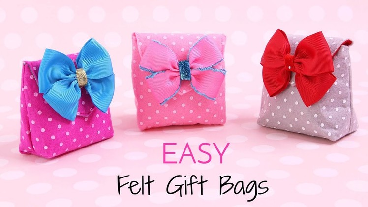 How to Make a Gift Bag, DIY Small Gift Bags, Felt Crafts, Easy with a free template