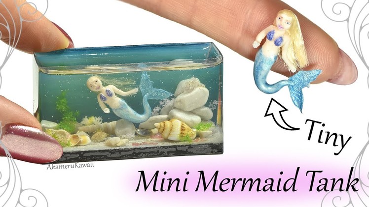 How to: Mini Mermaid Aquarium. Fish Tank - Resin & Polymer Clay Craft Tutorial