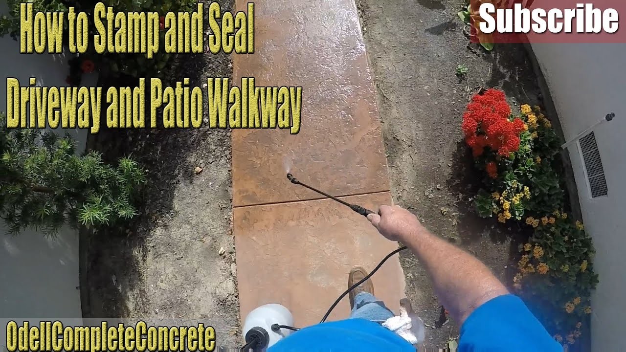 How to Stamp & Seal Colored Concrete Driveway and Patio Walkway (DIY)