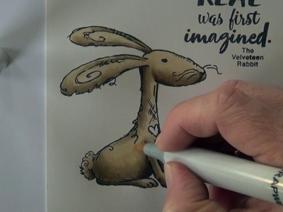 Making a Raggity Rabbit Card for Spring with Copics