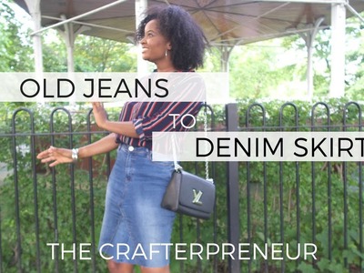 Old Jean to Denim Skirt -EASY DIY