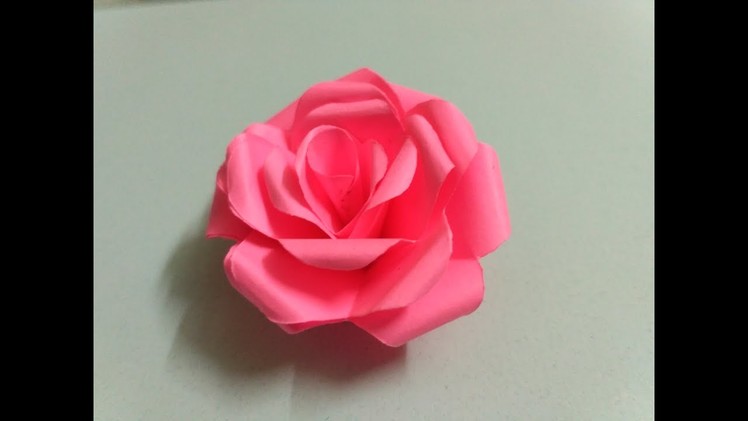 Paper flowers rose diy tutorial easy.flower folding 3d