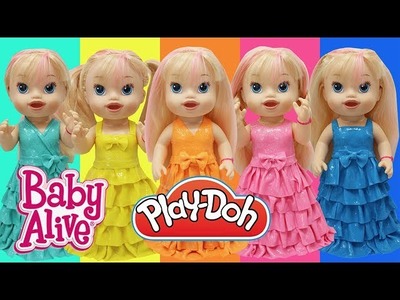 Play Doh Dresses  BABY ALIVE Rainbow Color Play-Doh Craft N Toys