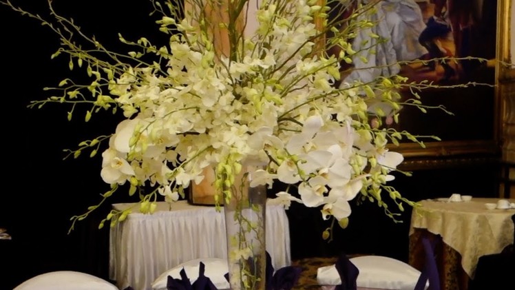 Tall Centrepiece With Cascading Orchids DIY