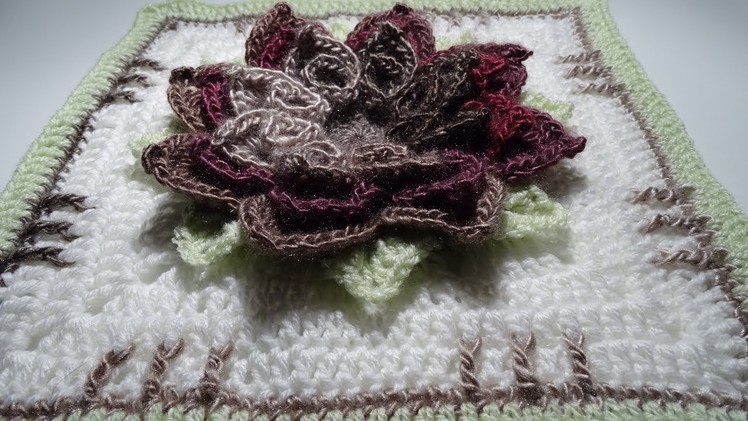 Crochet 3D Flower Square nr:1