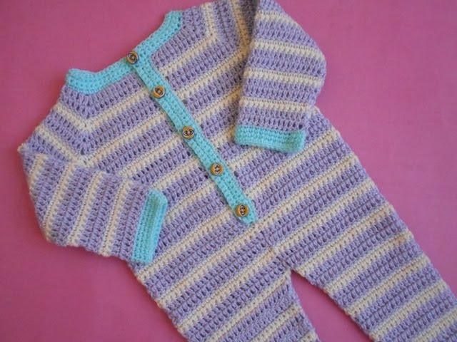 (Crochet-Crosia) Crochet Baby Romper.Dungarees tutorial