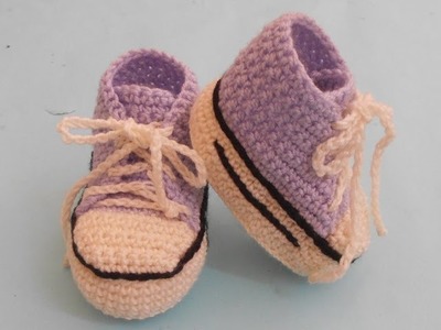 (Crochet-Crosia) crochet sneakers.converse booties tutorial