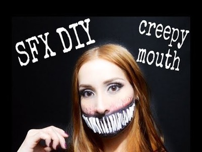 DIY creepy mouth sfx makeup tutorial - easy & affordable. boca con dientes sfx tutorial