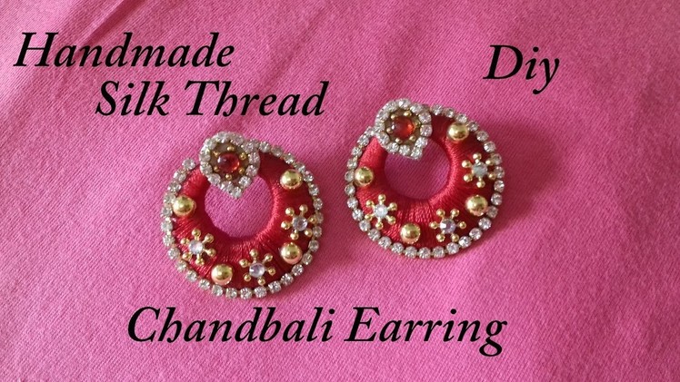 DIY || how to make silk thread chandbali earring at home || chandbali earring tutorials