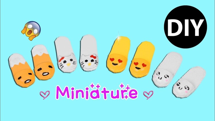 DIY Miniature Slipper.Emoji.Hello Kitty.Gudetama Lazy Egg. Kawaii Mini Slipper
